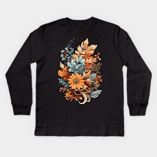 Fall flower's theme Kids Long Sleeve T-Shirt